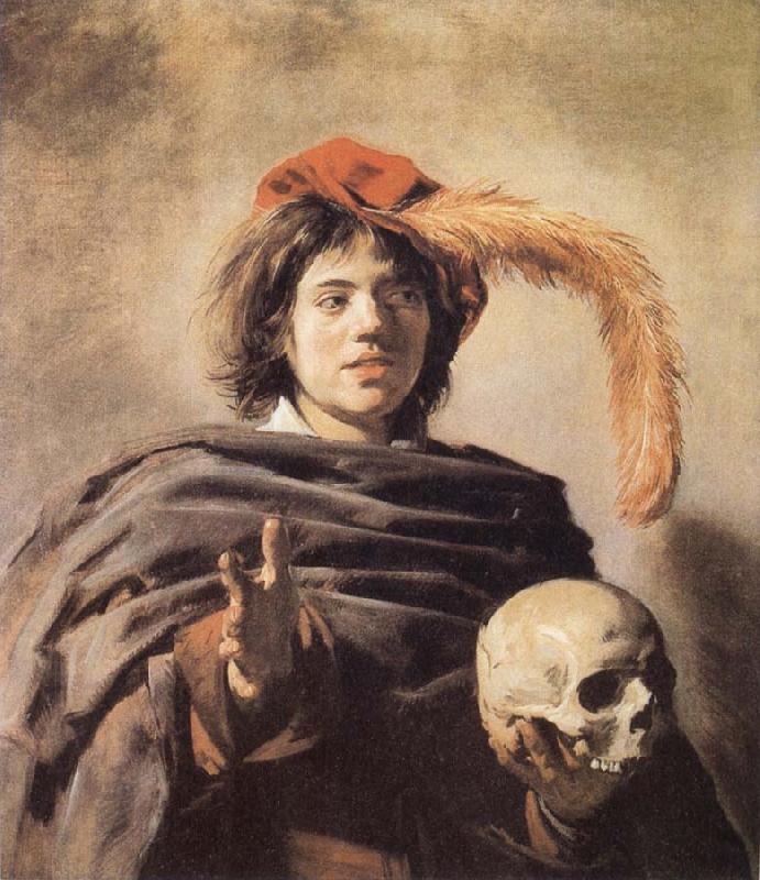 Frans Hals Young man with a skull Sweden oil painting art